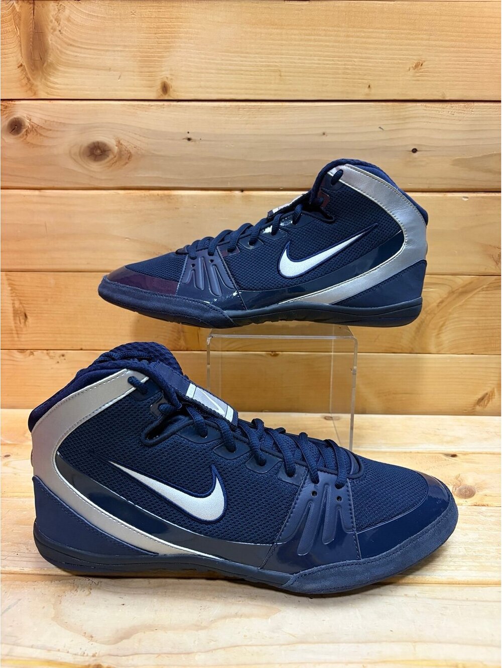 Nike Freek LE Wrestling shoes Obsidian Metallic Silver 316403-400 Men's Size 12